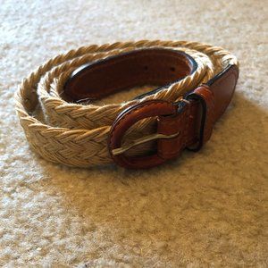 Ralph Lauren Nautical Leather Tab Rope Belt - Size: 38 Made in England